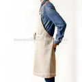 Custom painting Premium Quality Washed Linen Kitchen Apron For Men